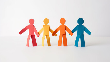 Unity in Simplicity: Paper People Holding Hands