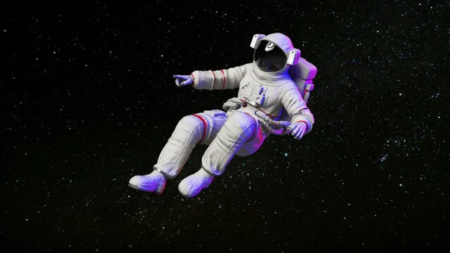 3d Illustration Astronaut pose against isolated on black background with Alpha Channel