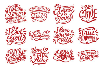 Valentines day lettering vector