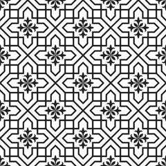 Abstract geometric pattern. Wallpaper baroque, damask. Seamless background. Black and white ornament