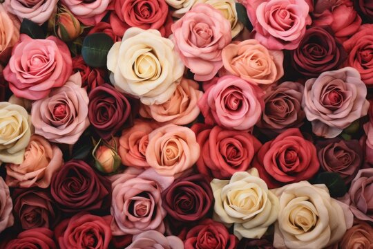 Background of voluminous roses © Guizal