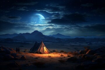 Tranquil Night Sky Over Desert