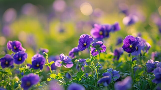 Purple flowers growing on field