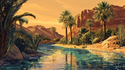 Deurstickers desert oasis clipart design concept  © Zahid
