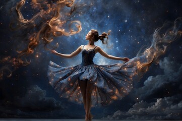 A celestial ballet unfolds in the night sky