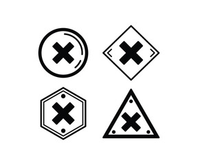 irritant warning sign icon simple black white vector design flat modern collections templates