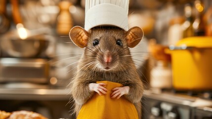 A Close-Up of a Commercial Kitchen Mouse. Generative Ai. - obrazy, fototapety, plakaty