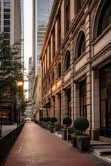 Fototapeta premium Beautifully designed urban street in the heart of the business district, Generative AI
