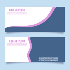 Fototapeta premium Business banner design template in blue and pink color. Vector illustration