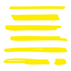 Highlight indicator. Highlight yellow strokes. marker highlighter