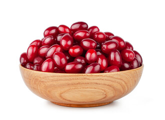 Dogwood in wooden cup isolated on a white background