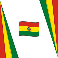 Bolivia Flag Abstract Background Design Template. Bolivia Independence Day Banner Social Media Post. Bolivia Flag