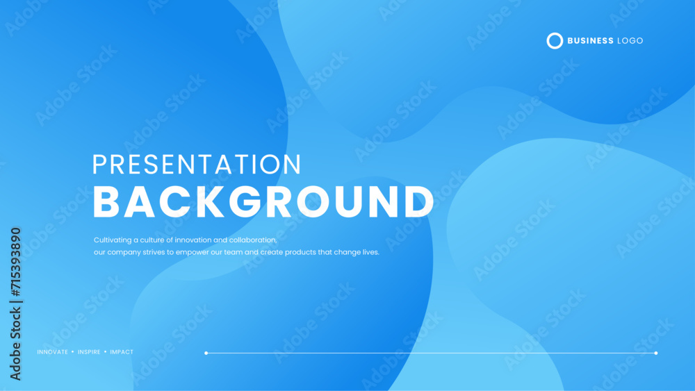 Poster blue vector abstract simple background with wave and liquid shapes. simple presentation background w