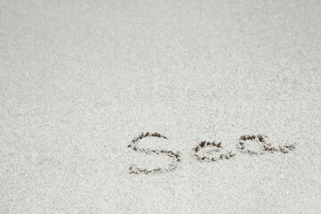 A Beautiful sea and sand on the shore vacation travel background