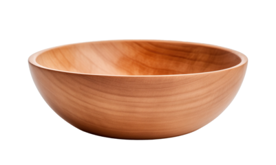 wooden bowl isolated on transparent background. PNG file, cut out	