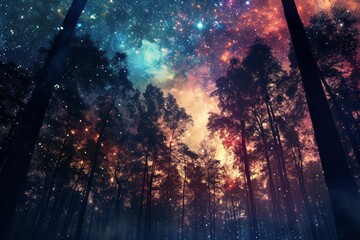 beautiful and starry dark space forest wallpaper explore cosmic wilderness