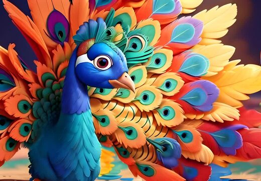 Vibrant Peacock Display