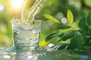 Pure spring water, showcasing its clarity and freshness