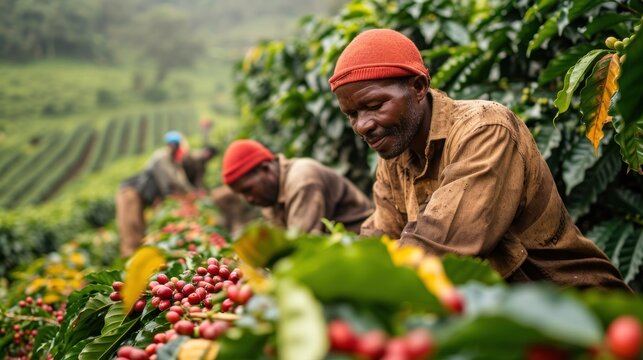 Discover the wealth of a coffee farm in Tanzania. Generative Ai.