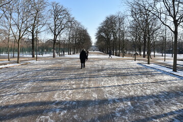 Flâner au jardin du Luxembourg en hiver à Paris. France