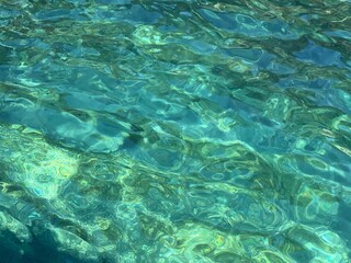 Beautiful sea surface blue turquoise clear water