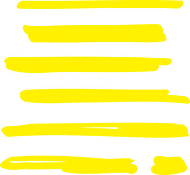 Highlight indicator. Highlight yellow strokes. marker highlighter