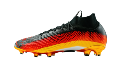 german football boot product mockup, transparent background