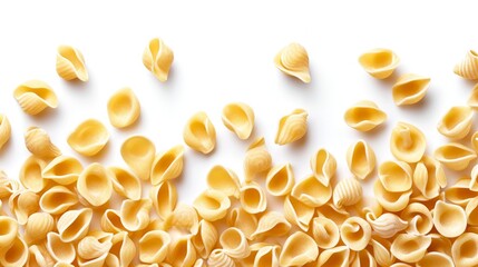 Seamless Pasta border isolated on white background