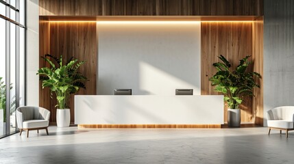Modern Design for Reception Counters. Generative Ai.
