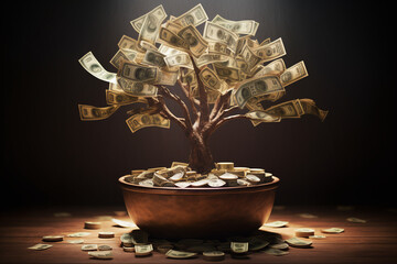 Money tree finance freedom  - obrazy, fototapety, plakaty