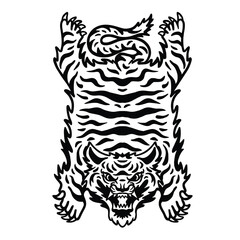 vector illustration of a skinned tiger