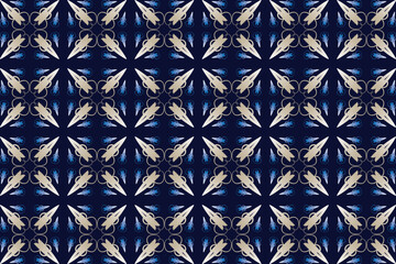 Seamless modern pattern with elegant batik motifs
