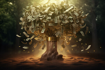 money tree finance freedom  - obrazy, fototapety, plakaty