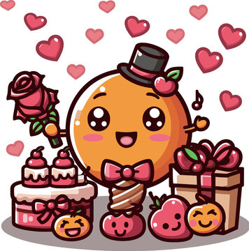 valentines day cartoon sun with smile