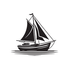 Nautical Harmony: Boat Silhouette Set Harmonizing with Nautical Elements in a Visual Symphony - Boating Silhouette - Boat Vector - Yacht Silhouette

