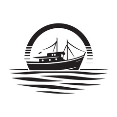 Sailing Silhouettes: Boat Silhouette Series Capturing the Essence of Nautical Adventure - Boating Silhouette - Boat Vector - Yacht Silhouette
