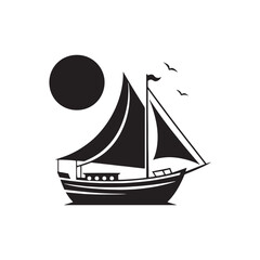 Maritime Dreams: A Mesmerizing Collection of Boat Silhouettes Evoking Nautical Elegance - Boat Illustration - Sea Vector - Yacht Illustration
