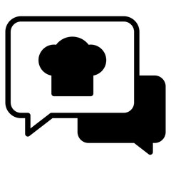  Chef hat in speech bubble icon