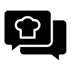  Chef hat in speech bubble icon