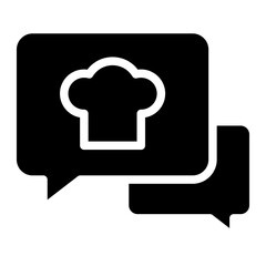  Chef hat in speech bubble icon