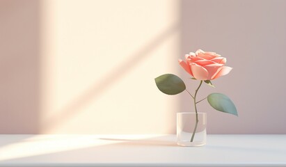 Wallpaper, background, pink rose in vase