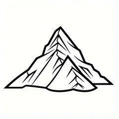 A Mountain, A Black And White Drawing Of A Mountain