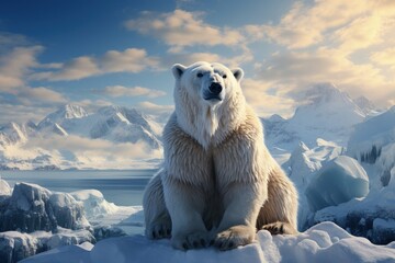 A polar bear on an Arctic ice floe
