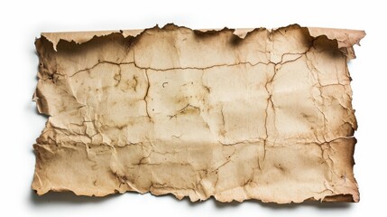 Old distressed blank paper documents isolated on a white background