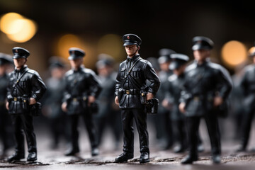 Policemen in uniform toy figures