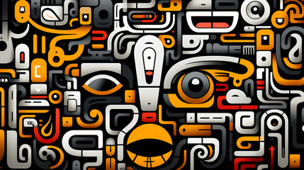 Fototapeta premium Abstract seamless doodle background, artistic background