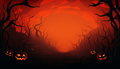Fototapeta premium halloween background with pumpkin created with Generative Ai