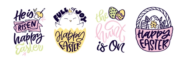 Foto op Canvas Lettering  about Easter for flyer and print design. Vector illustration. Templates for banners, posters, greeting postcards. 100% vector file © jane55