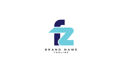 FZ, ZF, Abstract initial monogram letter alphabet logo design
