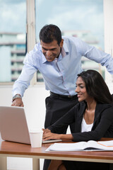 Obraz premium Indian business people having working together.